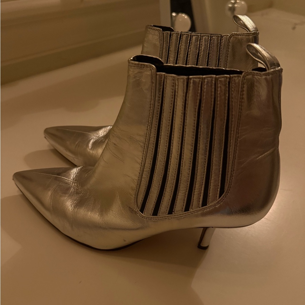 Diane Von Furstenberg Silver Heeled Boots